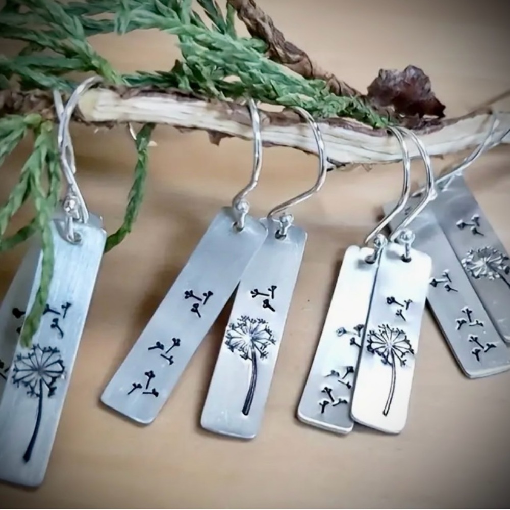 Dandelion Silver Tone Earrings